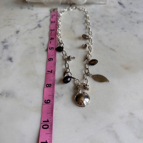 Silver and Quartz Colored Stones Charm Necklace - Picture 6 of 8